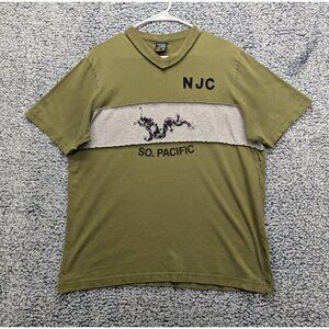 Y2K Nautica Shirt Mens LG Cali Pacific Skater Boho Grunge Dragon Preppy Green